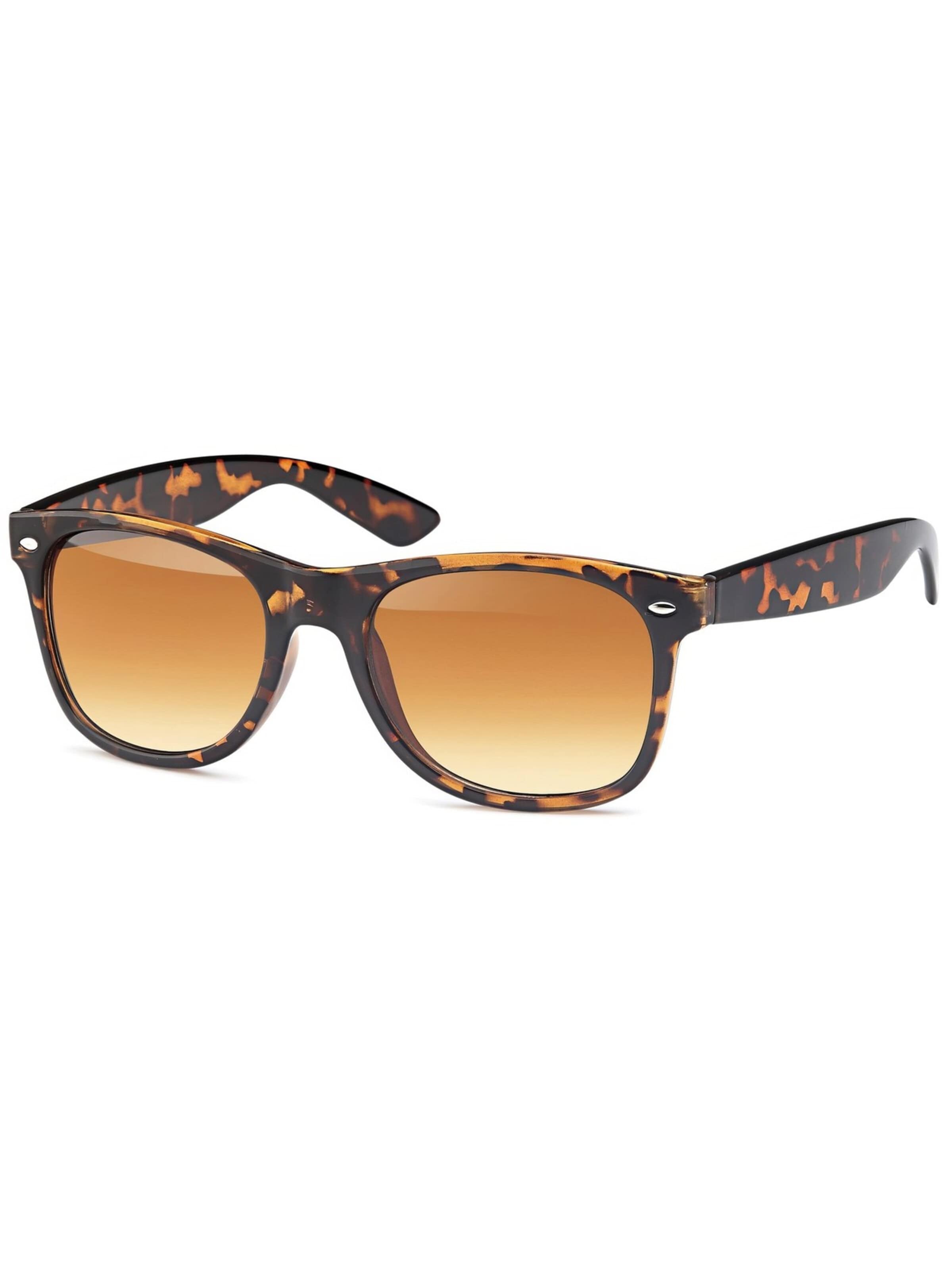 styleBREAKER Sonnenbrille 'Nerd Sonnenbrille mit Rechteckigen Gläsern'‌‌‌‌‌‌‌‌ in Braun: Vorderseite
