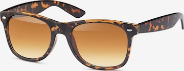 styleBREAKER Sonnenbrille 'Nerd Sonnenbrille mit Rechteckigen Gläsern' in Braun: Vorderseite