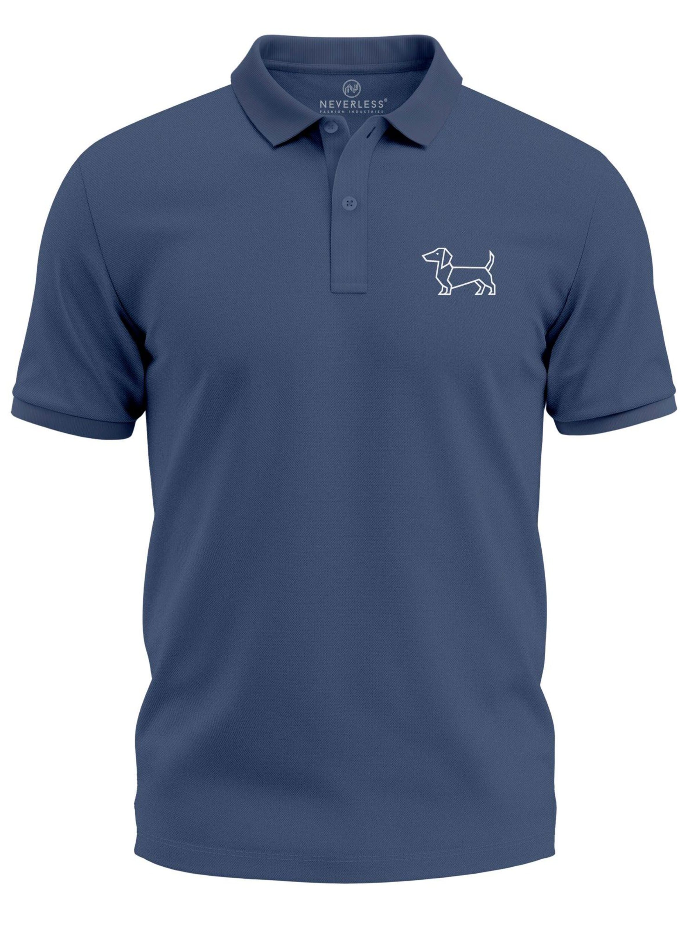 Neverless Shirt 'Dackel Polygon' in Blue: front
