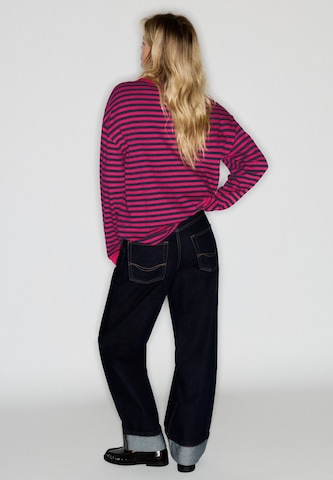 Tricou 'RAYAS MLARGA 2' de la Pull&Bear pe roz