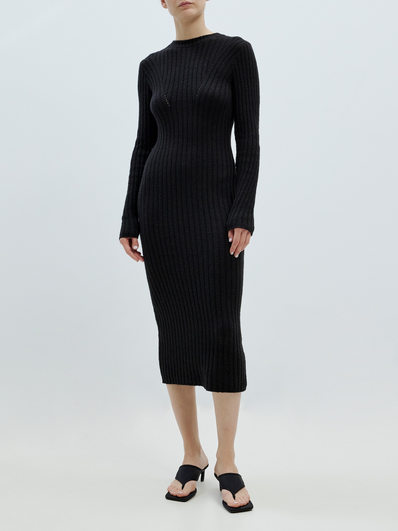 EDITED Gebreide jurk 'Saphia' Zwart