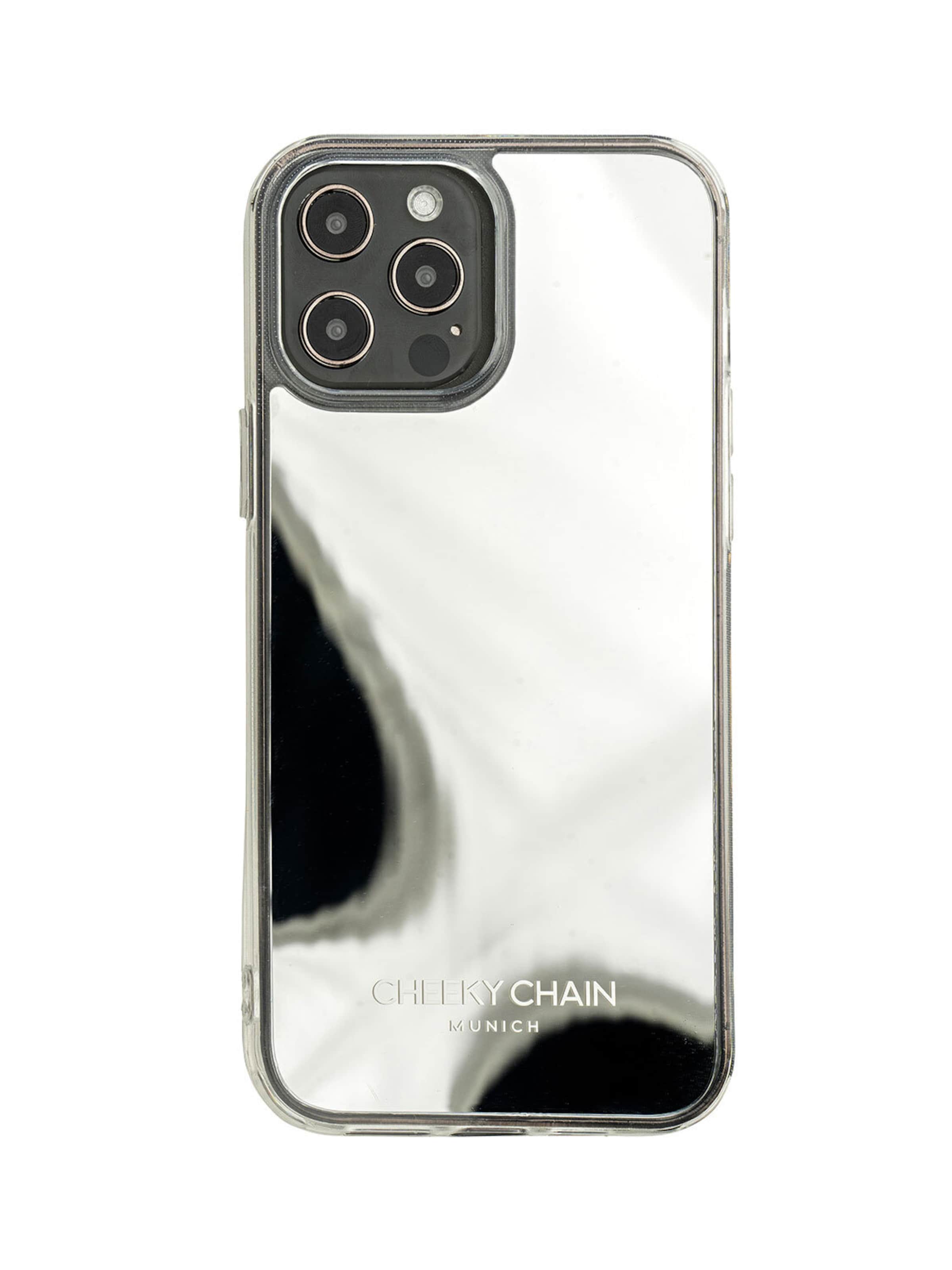 Cheeky Chain Munich Smartphonehülle 'Spiegel für iPhone 16 Pro' in Silber: Vorderseite