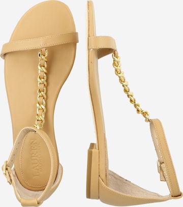 Lauren Ralph Lauren Páskové sandály 'ELISE' – hnědá