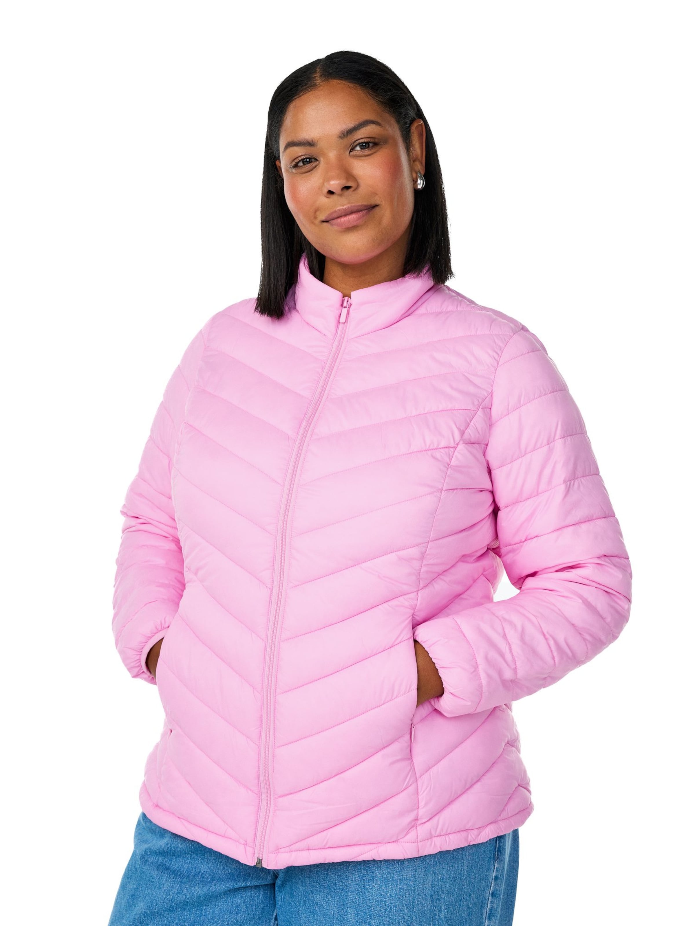 Zizzi Зимняя куртка 'CASALLY' в Ярко-розовый