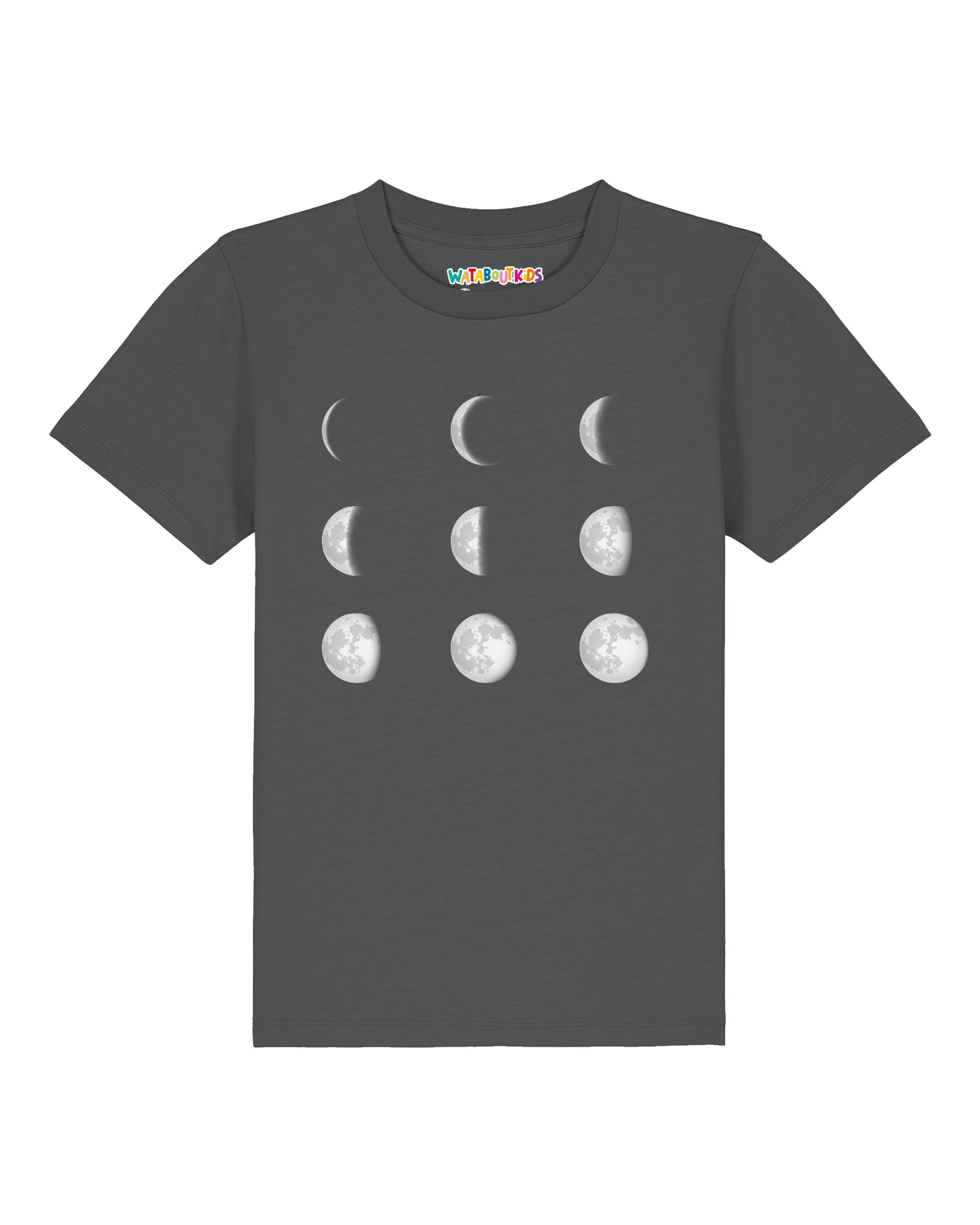 Maglietta 'Moonphases' di watabout.kids in grigio: frontale