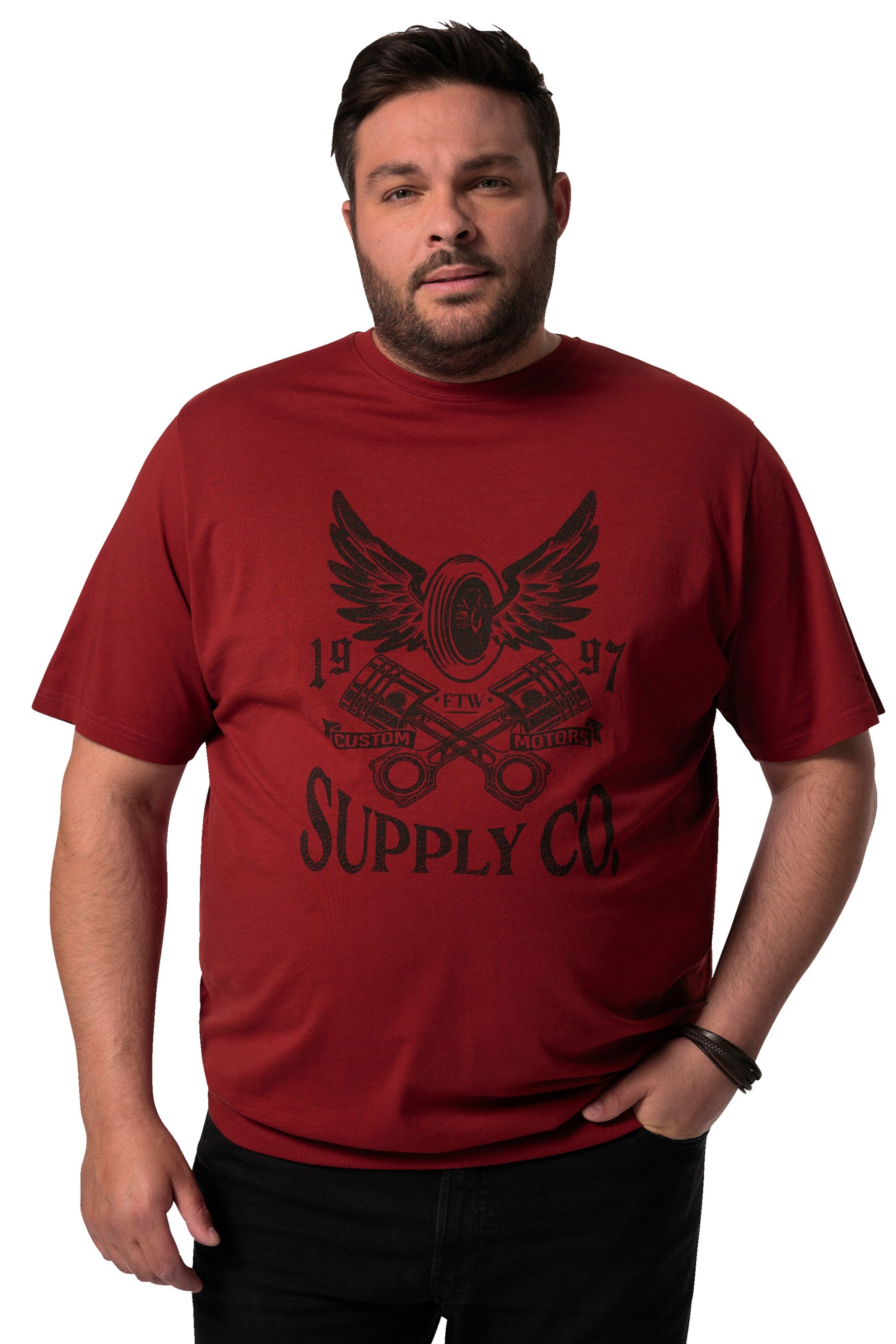 T-Shirt Men Plus en rouge : devant