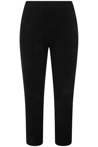 Ulla Popken Pantaloni Donna 7/8 – Modello Pull-On Con Pieghe, Vita Elastica E Tasche, Gamba Dritta