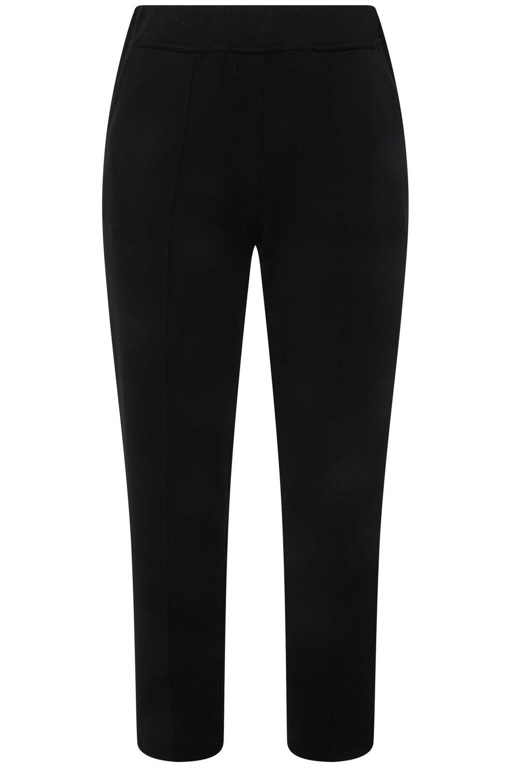 Ulla Popken Pantaloni Donna 7/8 – Modello Pull-On Con Pieghe, Vita Elastica E Tasche, Gamba Dritta