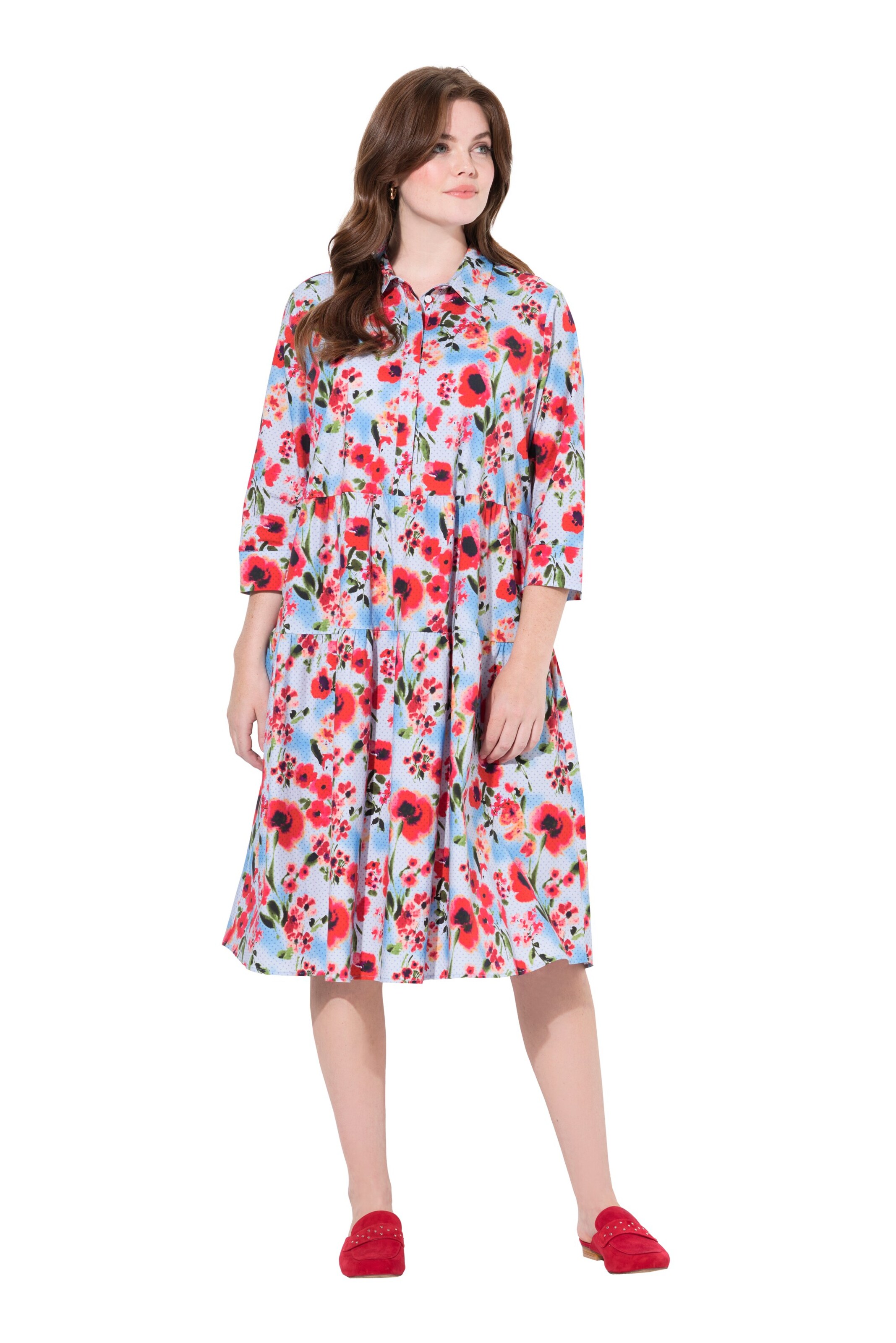 Ulla Popken Blousejurk in Gemengde kleuren: voorkant