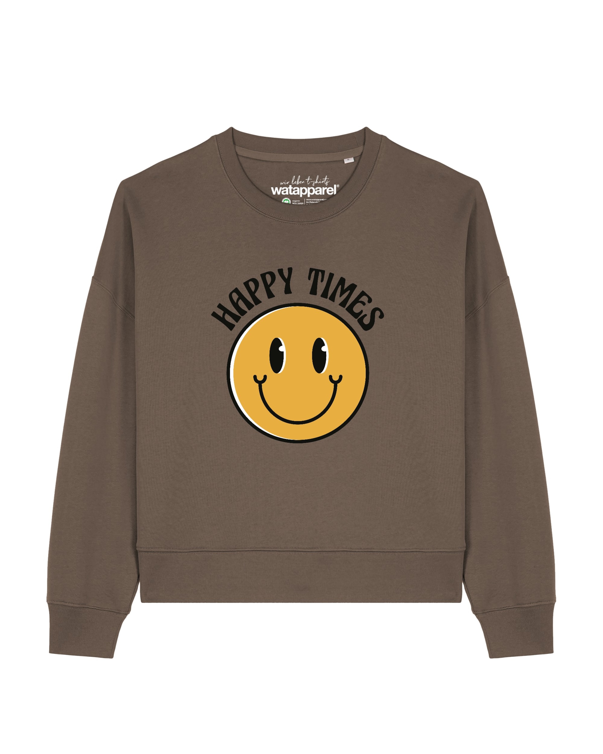 Sweat-shirt 'Happy Times ' Watapparel en marron : devant
