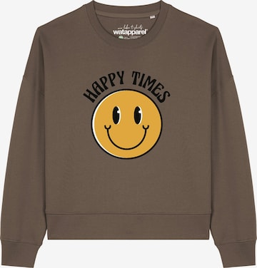 Sweat-shirt 'Happy Times ' Watapparel en marron : devant