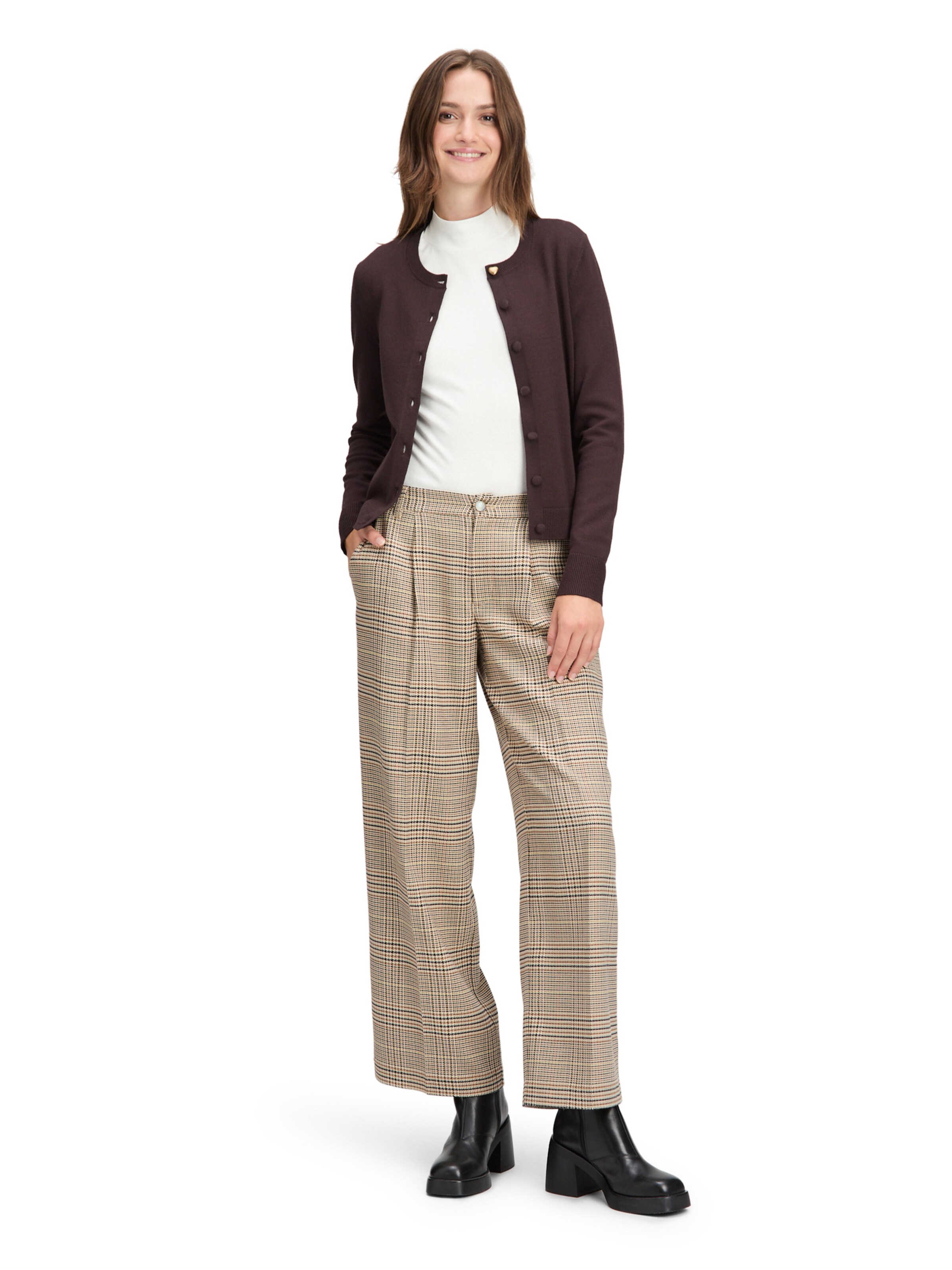 Cartoon Gebreid vest in Bruin