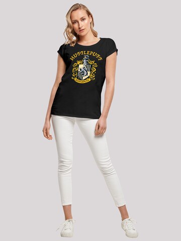 F4NT4STIC Shirt 'Harry Potter Hufflepuff Crest' in Zwart