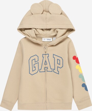 GAP Zip-Up Hoodie in Beige: front