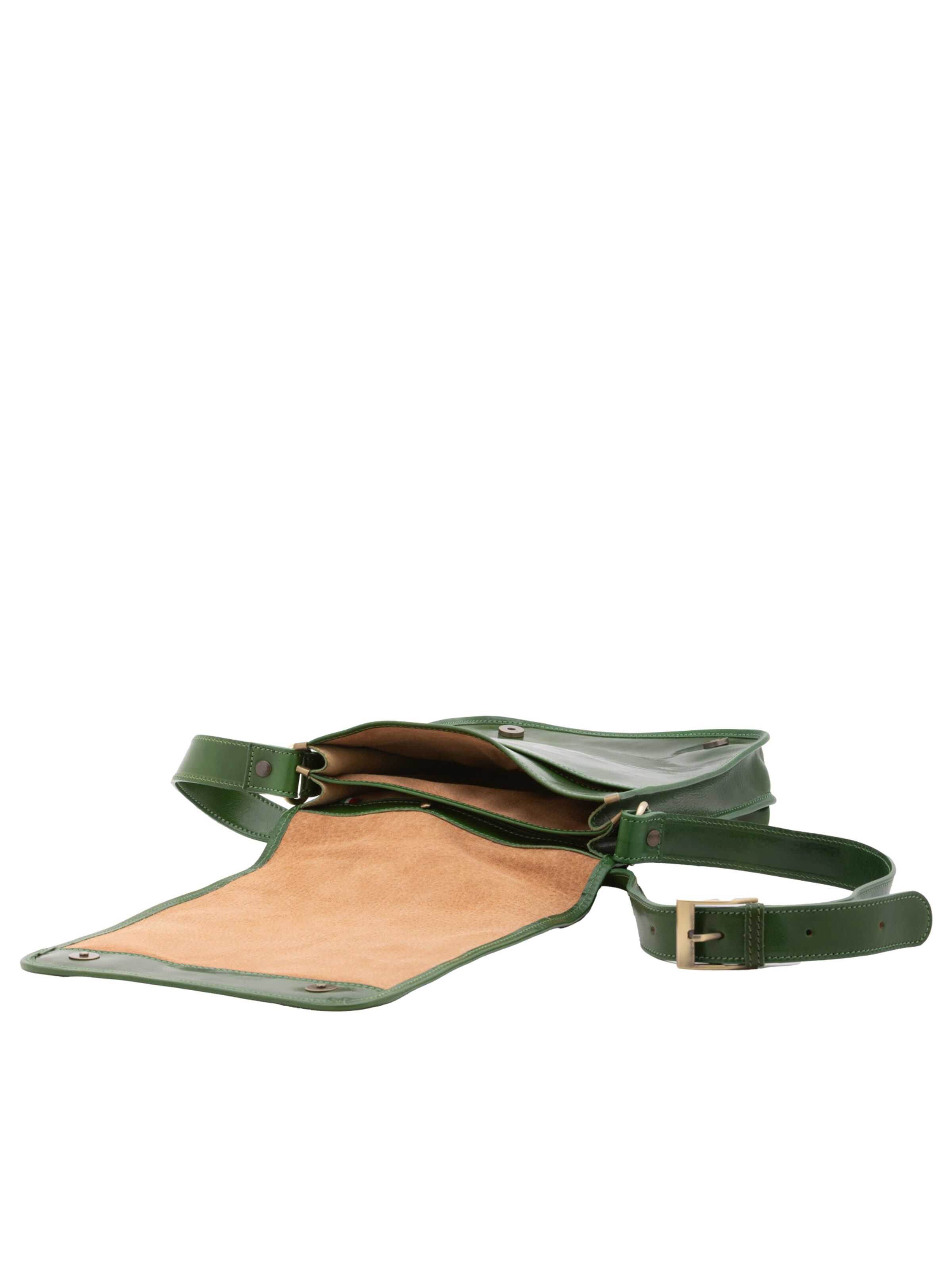 Borsa a tracolla 'Borsa a tracolla uomo vera pelle con chiusura calamita - Made in Italy' di I Fratelli in verde