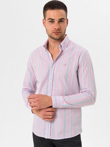 By Diess Collection Slim fit Πουκάμισο 'Narciso' σε ροζ