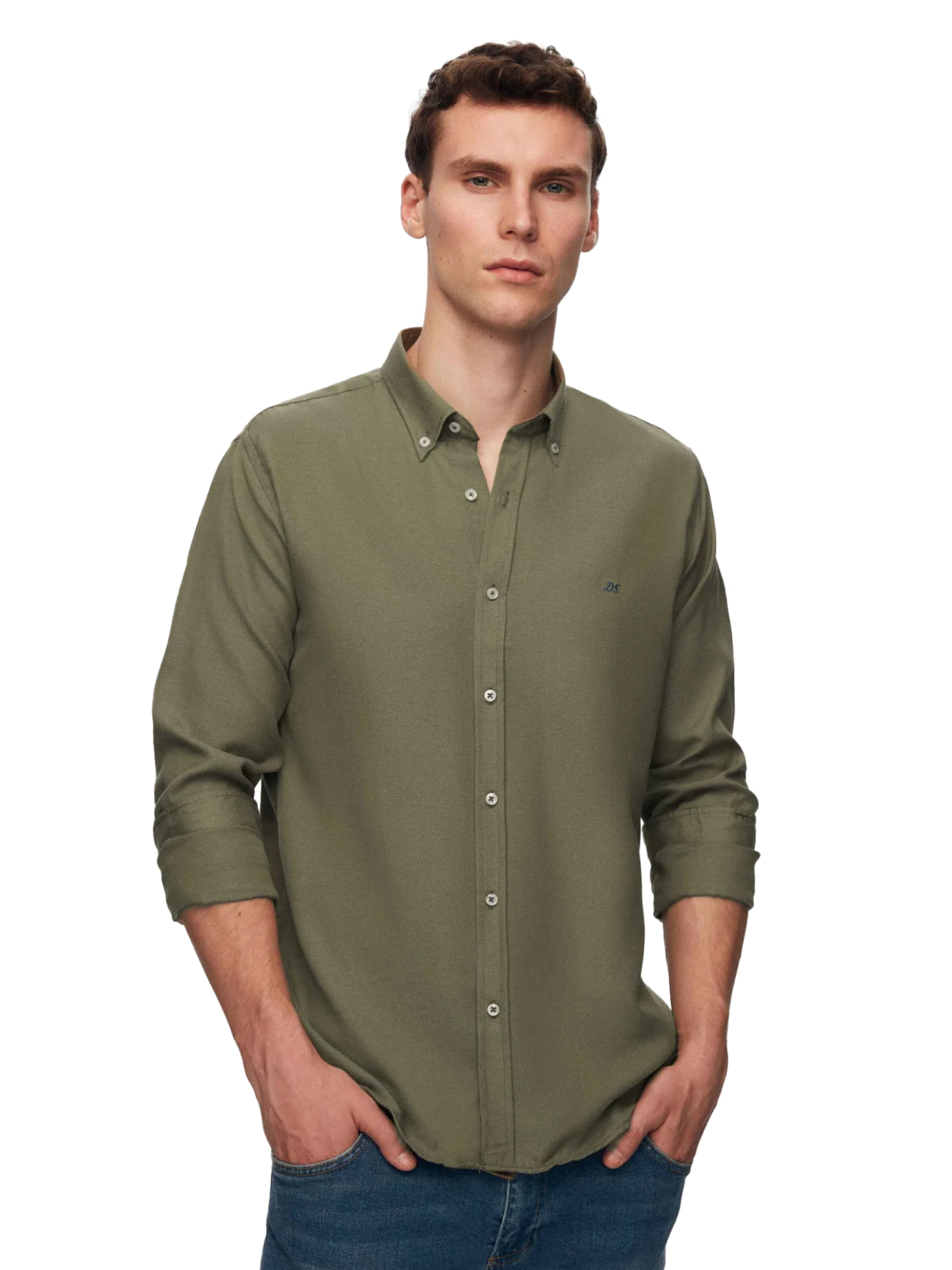 D’S Damat Regular fit Button Up Shirt in Green: front