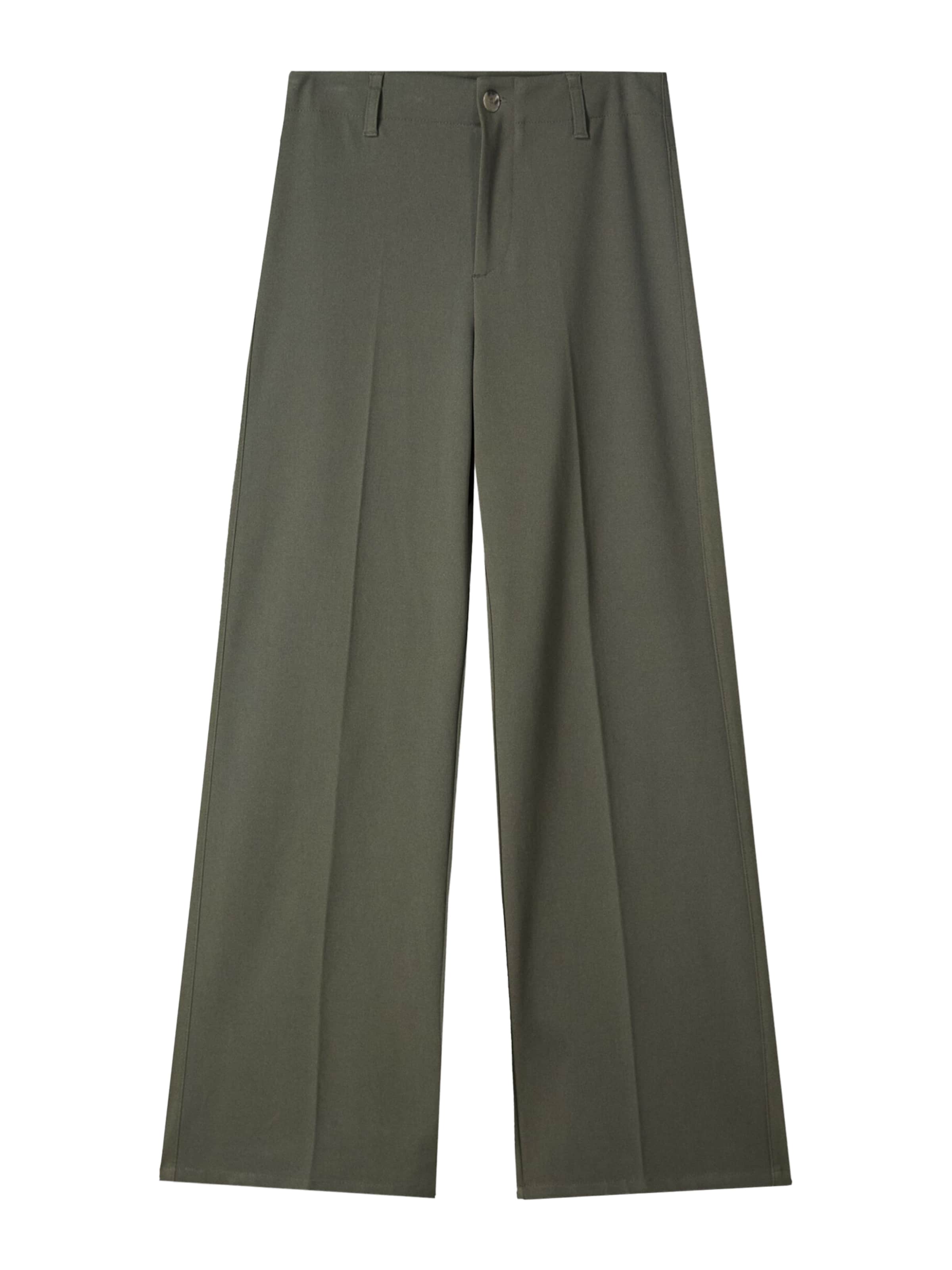 Wide leg Pantaloni con piega frontale di Bershka in verde: frontale