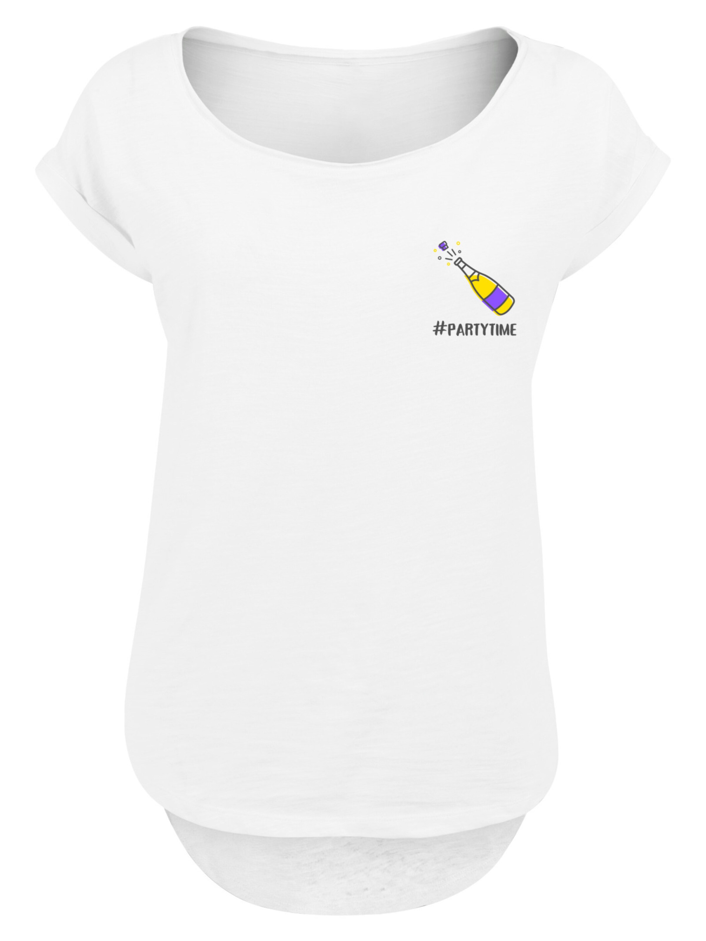 F4NT4STIC Shirt 'Silvester Party #partytime' in gelb / schwarz / weiß, Produktansicht