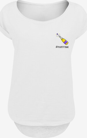T-shirt 'Silvester Party #partytime' F4NT4STIC en blanc : devant