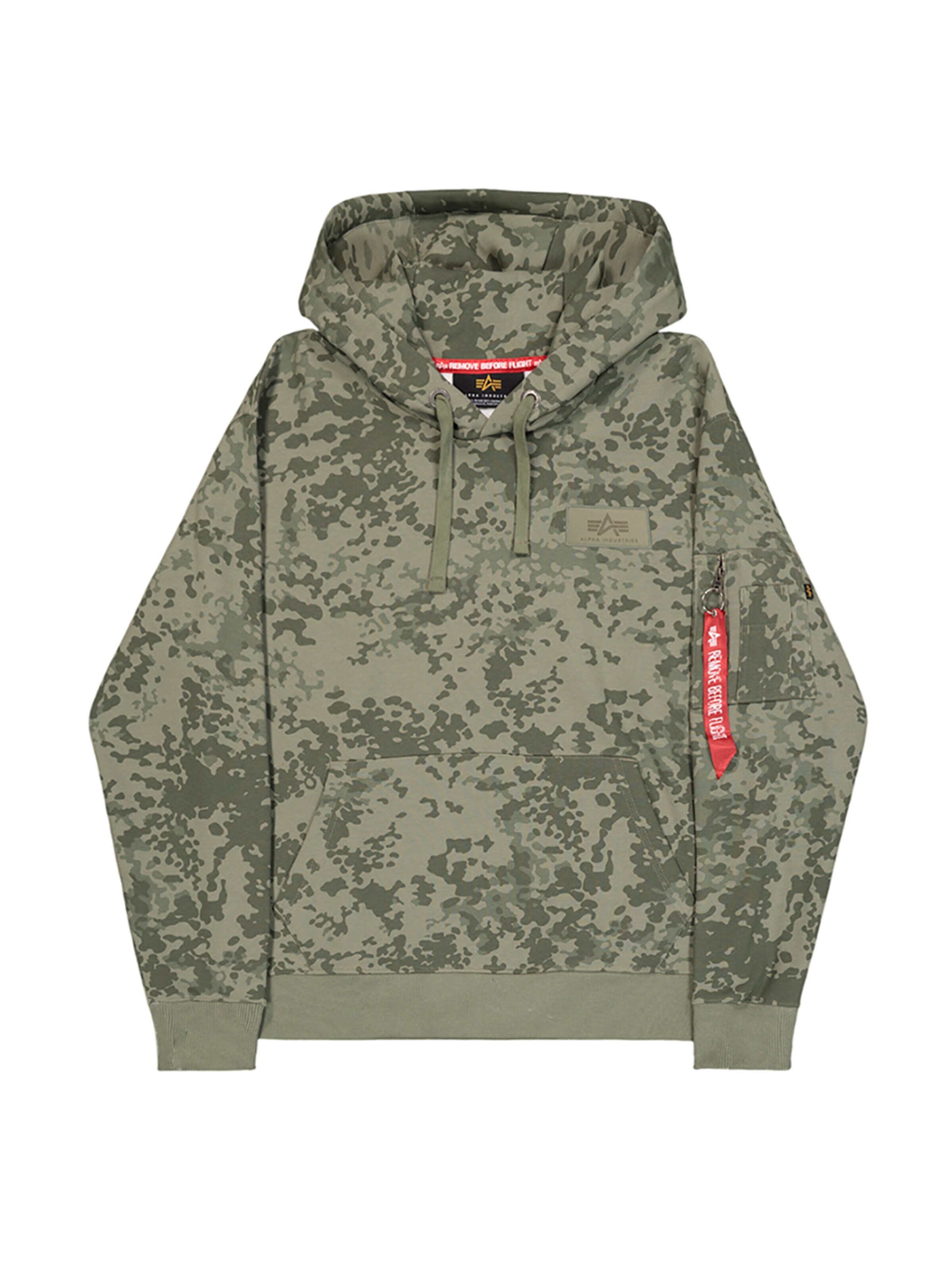 ALPHA INDUSTRIES Sweatshirt 'Back Print Camo'‌‌‌‌‌‌‌‌ in Grün: Vorderseite