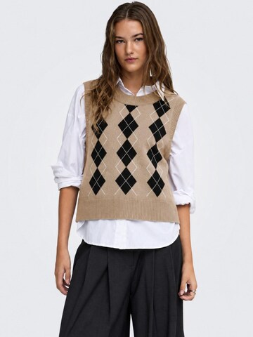 VERO MODA Kamizelka z dzianiny '10347055' w kolorze beżowy