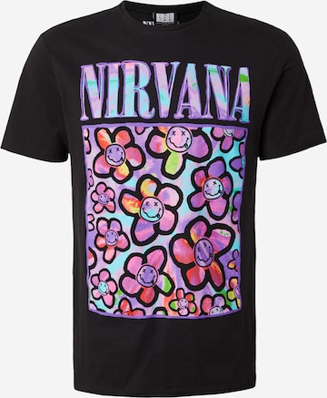 AMPLIFIED Paita 'NIRVANA - NEON FLOWERS' värissä musta: etupuoli
