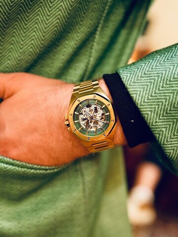 La Moda Me - Reloj analógico 'Space Mission Green 8' en oro