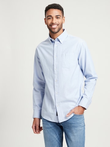 Cross Jeans Regular fit Button Up Shirt ' 35451 ' in Blue: front