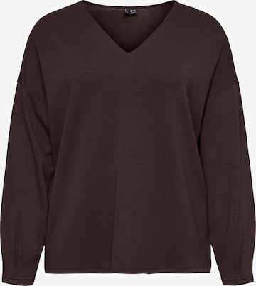 Vero Moda Curve Collegepaita 'VMCHALI' värissä ruskea: etupuoli