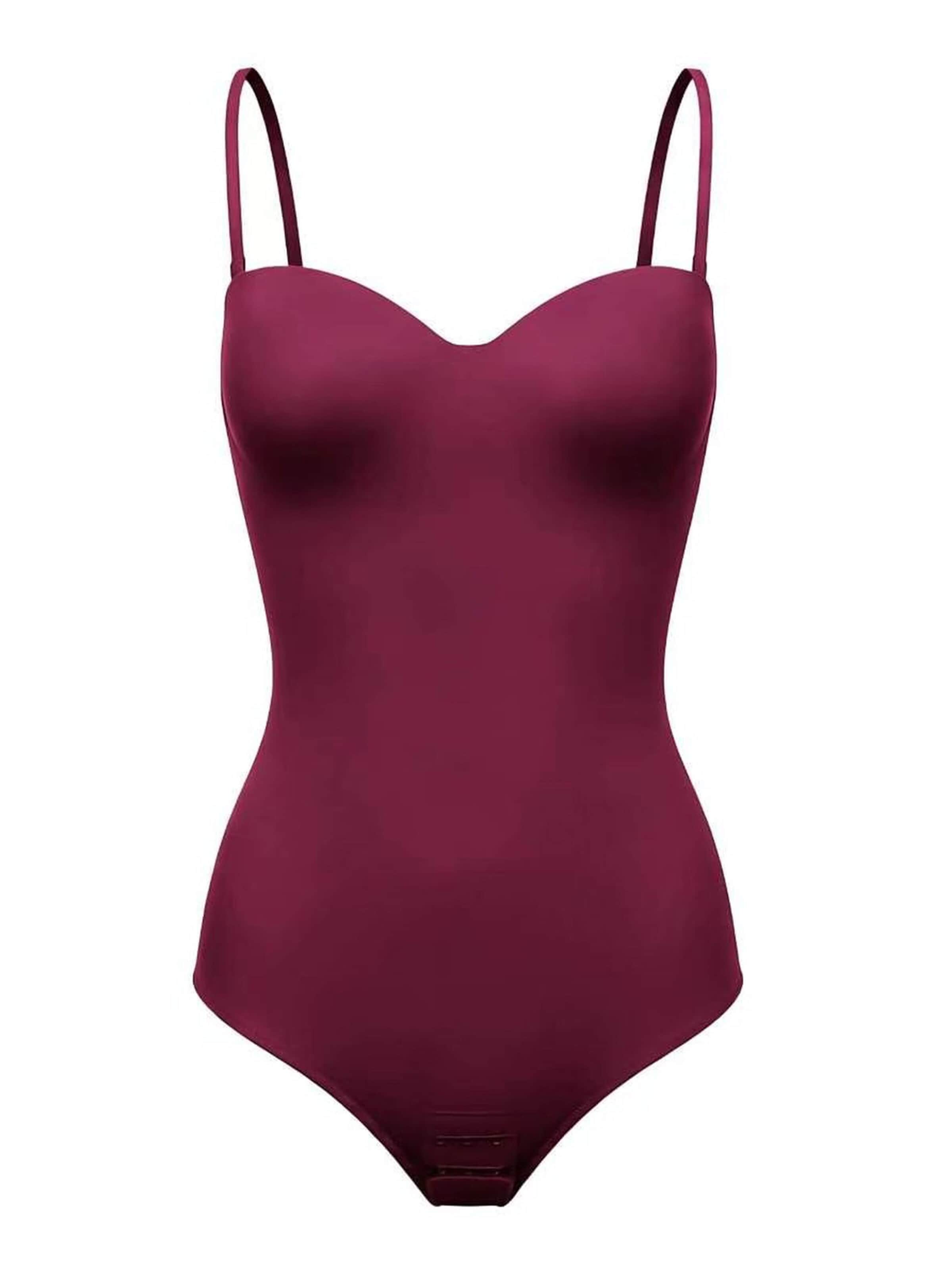 cfab - Body moldeador 'Push-Up integrierter Bodysuit mit String' en rosa: frente