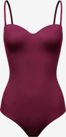 cfab - Body moldeador 'Push-Up integrierter Bodysuit mit String' en rosa: frente