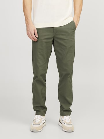 Coupe slim Pantalon chino JACK & JONES en vert : devant