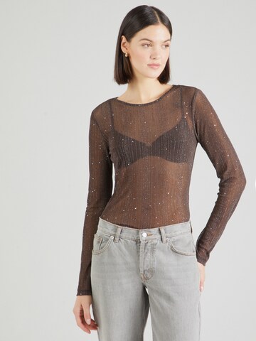 PIECES Shirt 'PCPALME' in Brown: front