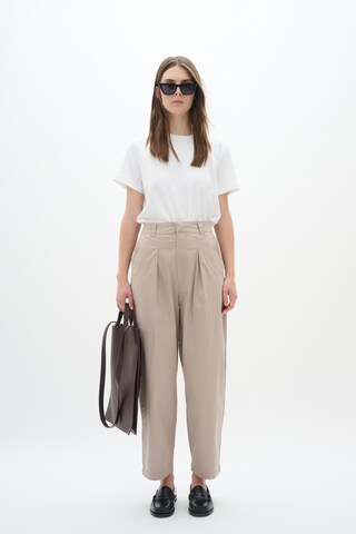 InWear Regular Bandplooibroek 'Dixie' in Beige