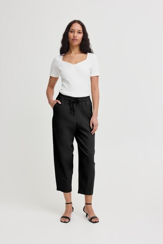 ICHI - Pierna ancha Pantalón 'Linno' en negro