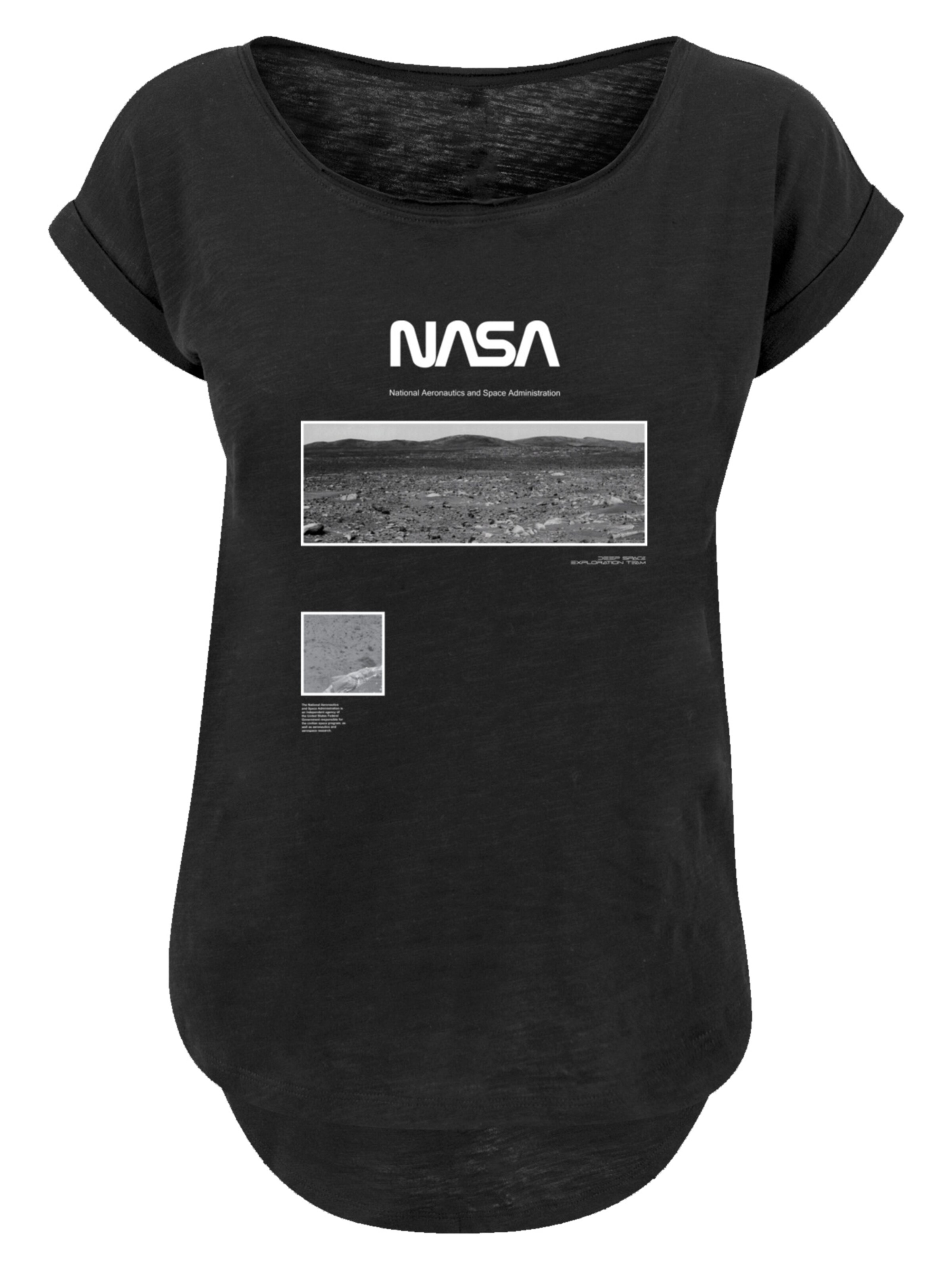 F4NT4STIC T-Shirt 'NASA Deep Space Exploration Team' in schwarz / weiß, Produktansicht