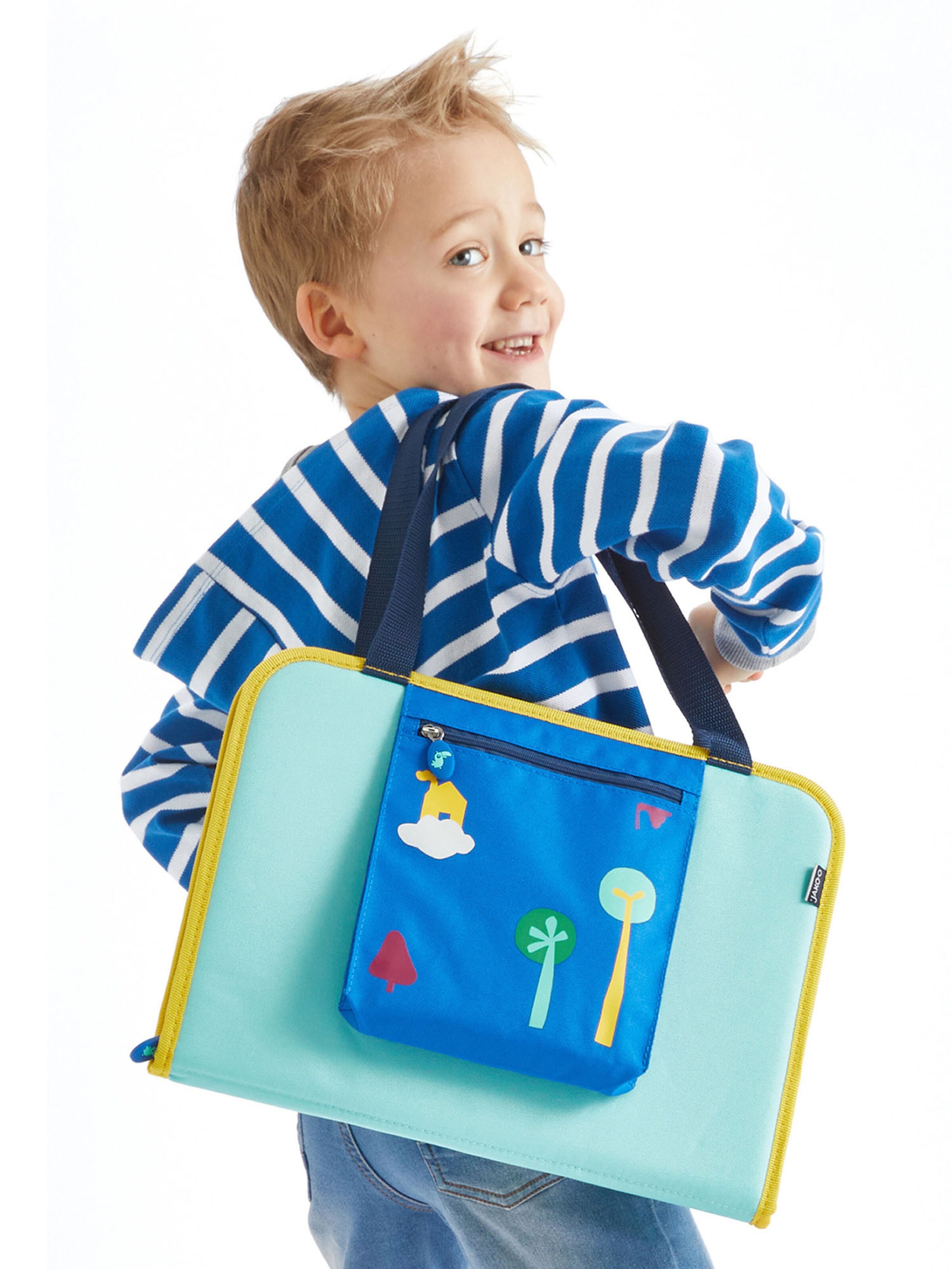 HABA Kinderkoffer ' Schranktrolley 2 Rollen und Kreativtasche ' in Blau