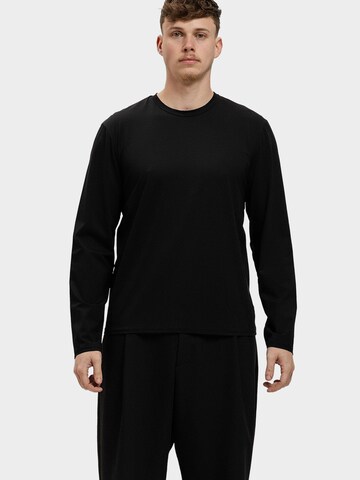 Richesse Shirt 'SHINY ESSENTIAL LONGSLEEVE BLACK' in Zwart: voorkant