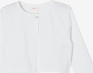 s.Oliver Knit Cardigan in White: front