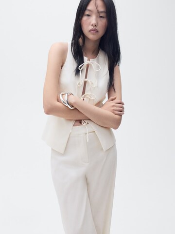 MANGO Jakkesætsvest 'ANA' i beige: forside