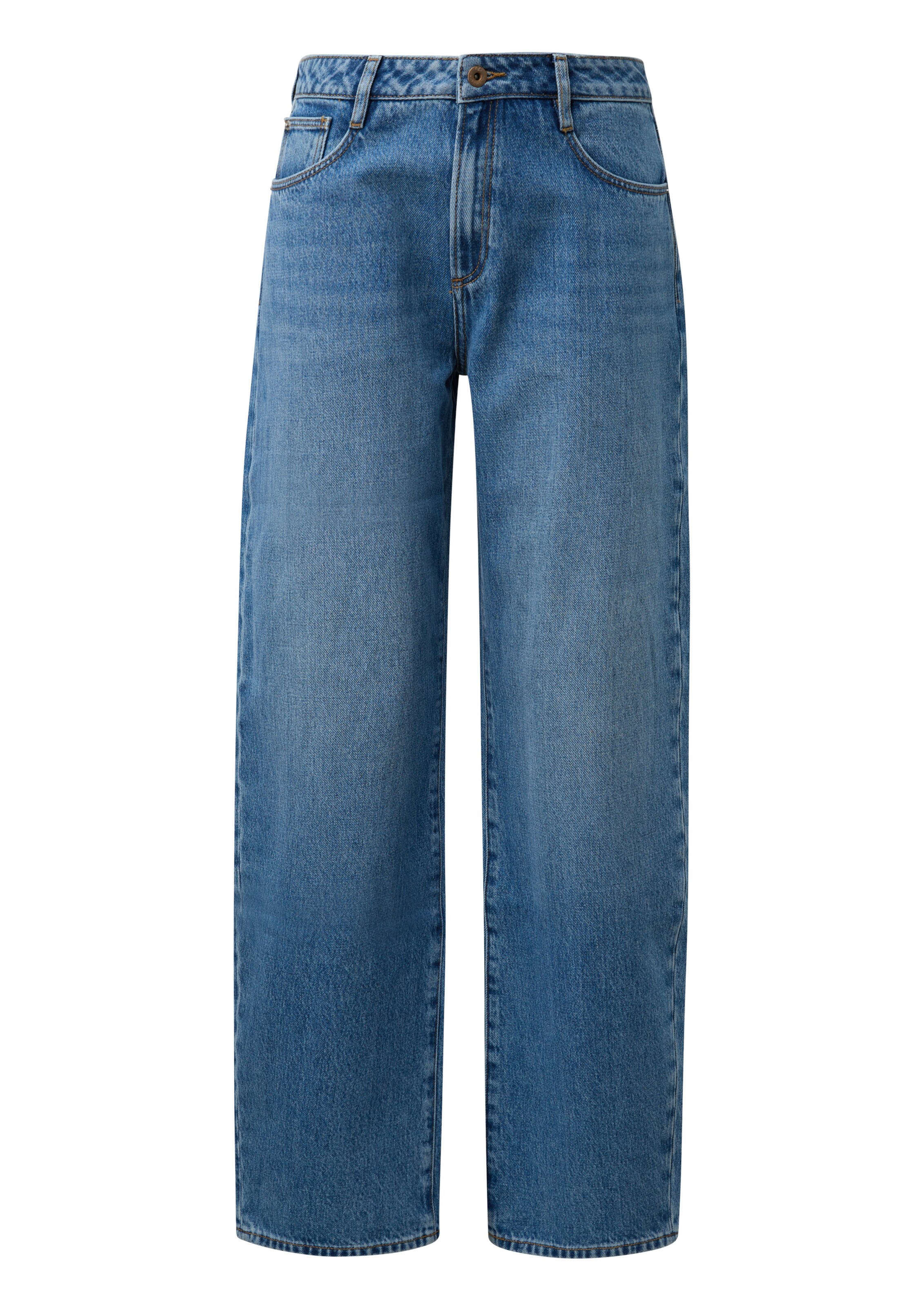 Barrel Jeans de la QS pe albastru: față