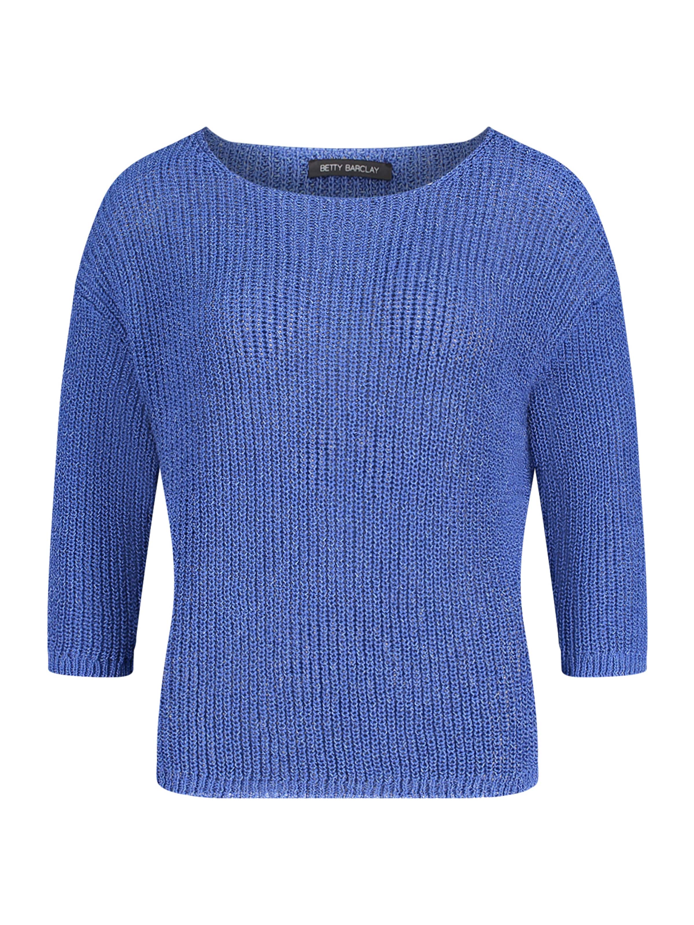 Betty Barclay Basic-Strickpullover mit Rippenstruktur in Blau: Vorderseite