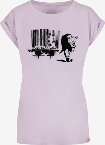 T-shirt 'Brandalised - Barcode Leopard Circle' Merchcode en violet : devant