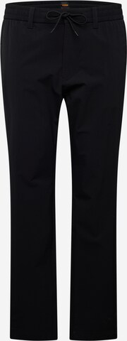 Regular Pantaloni eleganți de la BOSS pe negru: față
