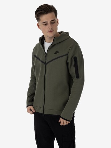 Nike Sportswear Zip-Up Hoodie 'Tech Fleece' in Green: front