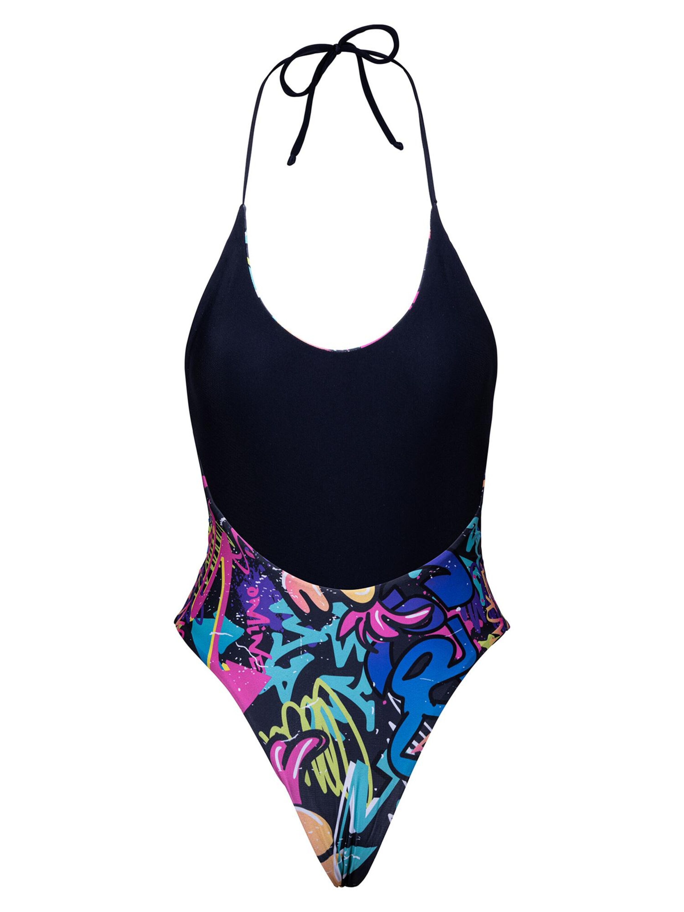 Kalaia Bralette Swimsuit 'Grafiti' in Black