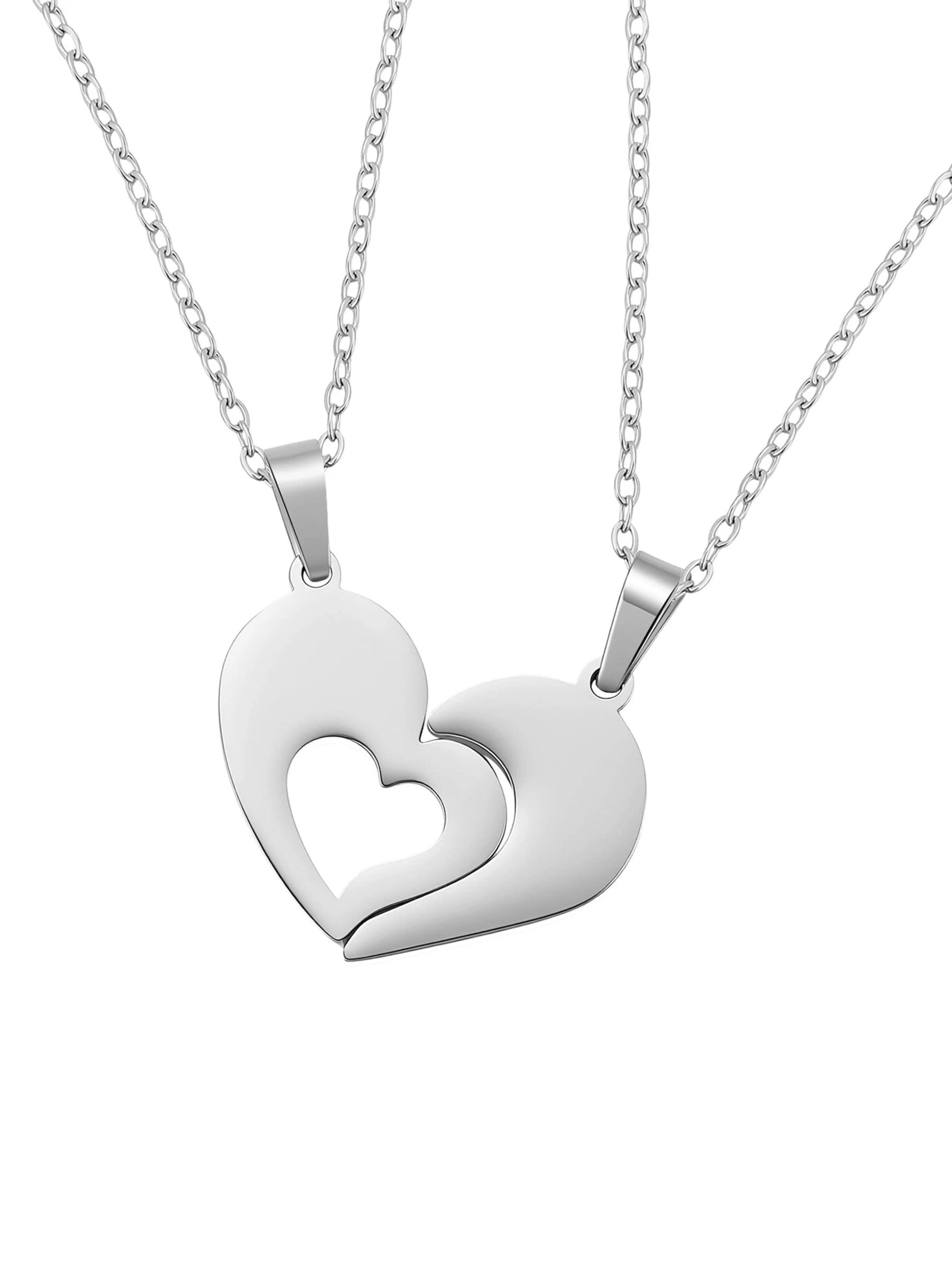 Hey Happiness Ketting 'Connected Family Heart' in Zilver