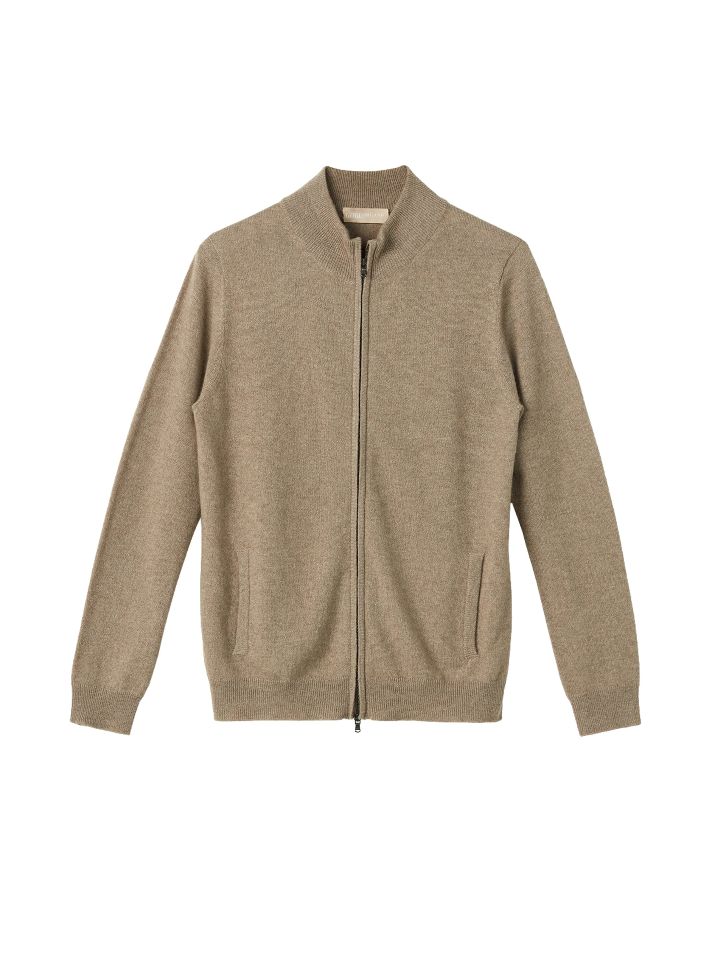 GOBI Cashmere Knit Cardigan 'Women's Essential Cashmere Full-Zip Cardigan' in Taupe, Item view