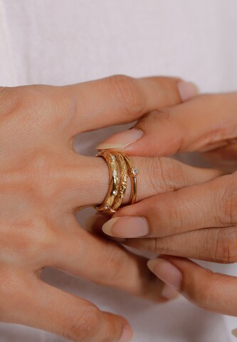 ELLI Ring Set in Gold: Vorderseite